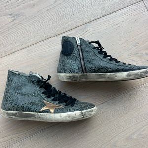 Golden Goose Mid-Top Leather Sneakers